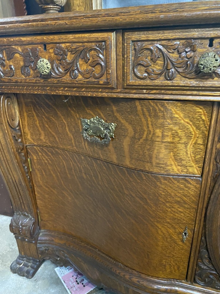 R.J. HORNER WINGED GRIFFIN OAK SIDEBOARD