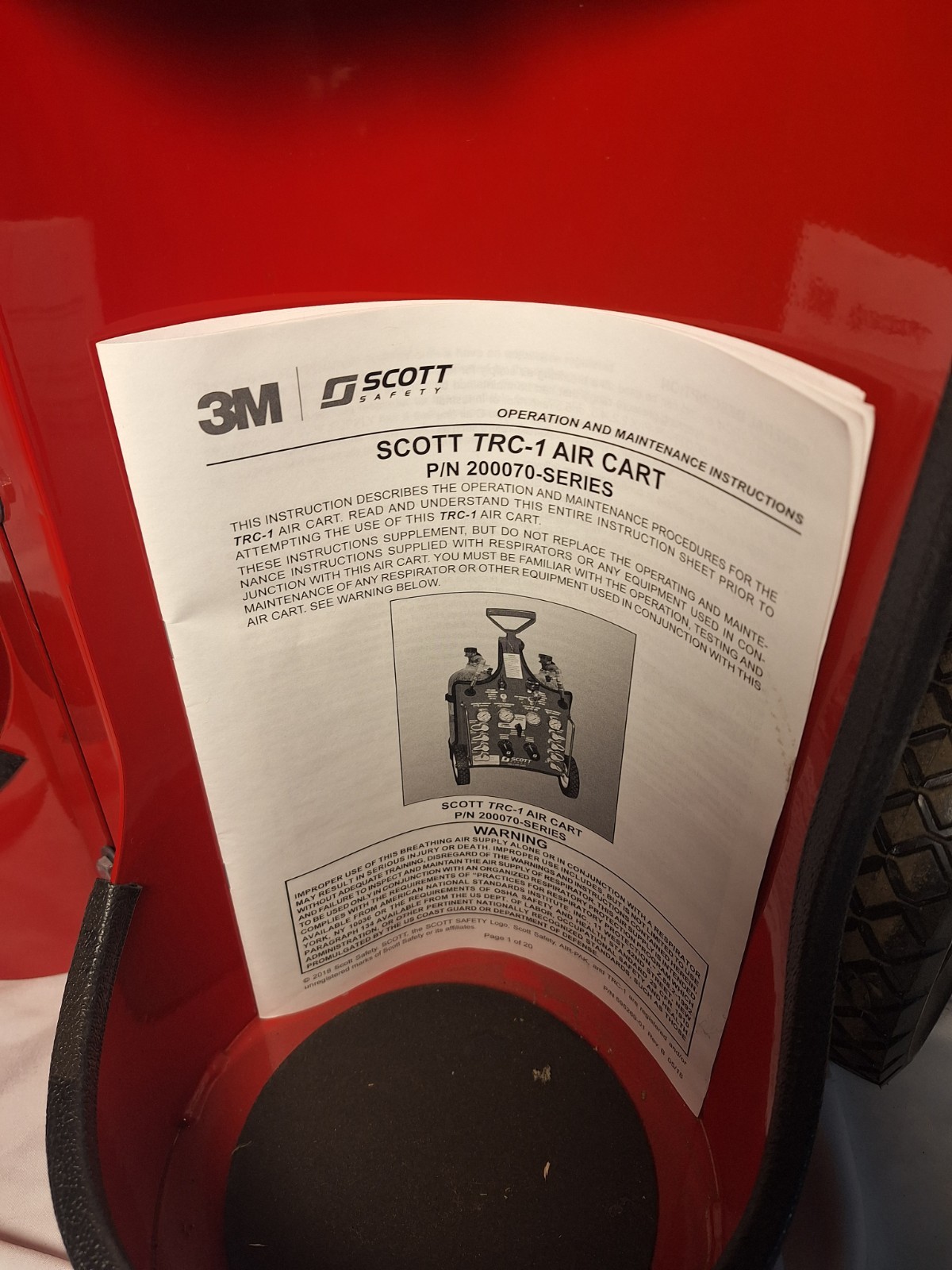 3M Scott Safety Portable Air Cart, TRC-1m, AIR CYLINDER CART, 200070-01