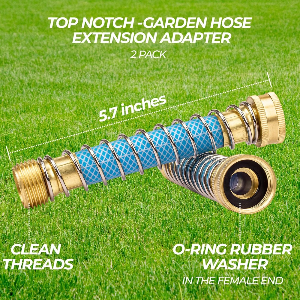 Fevone Garden Hose Extension Adapter, Flexible Protector, 5.7", Blue