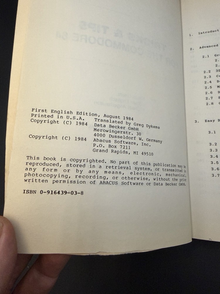 Tips & Tricks For The Commodore 64 Book 1984 Abacus Software