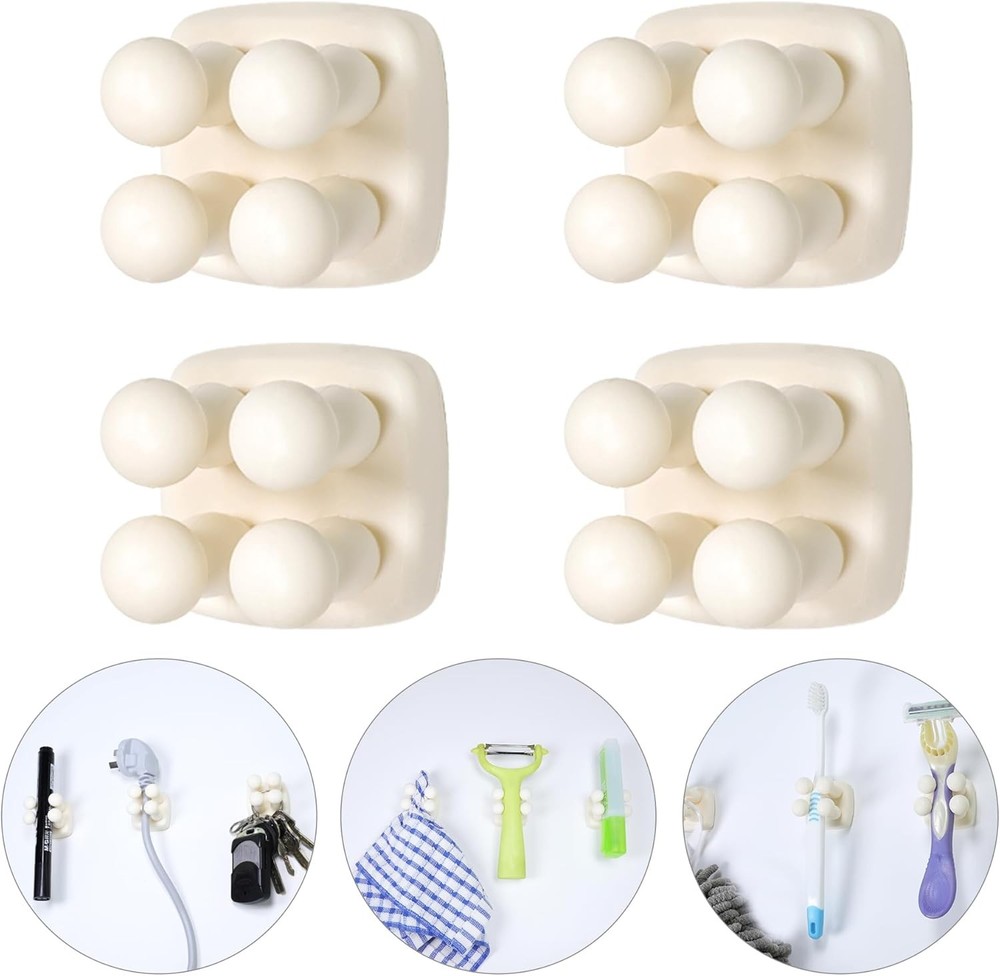 Silicone Toothbrush Holder Multi-Funct Hook Waterproof self Adhesive