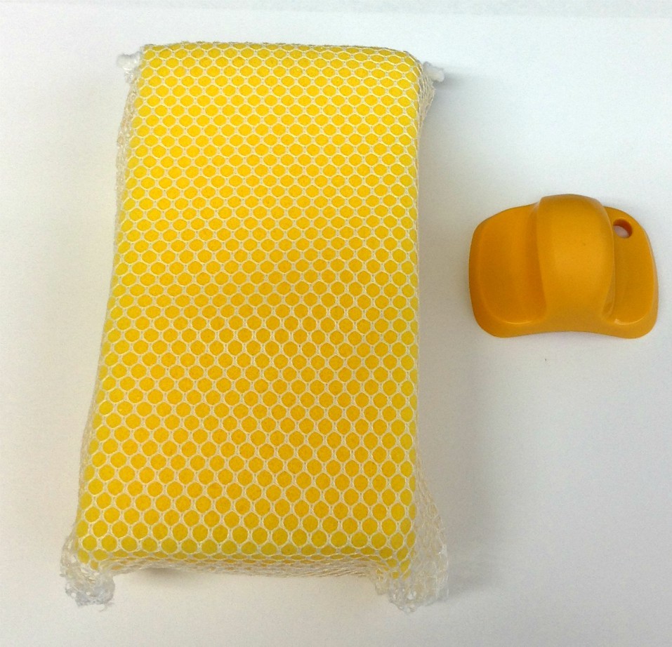 (2) Nylon Mesh Extra Absorbent Bugs and Tar Remover Sponge with Scraper