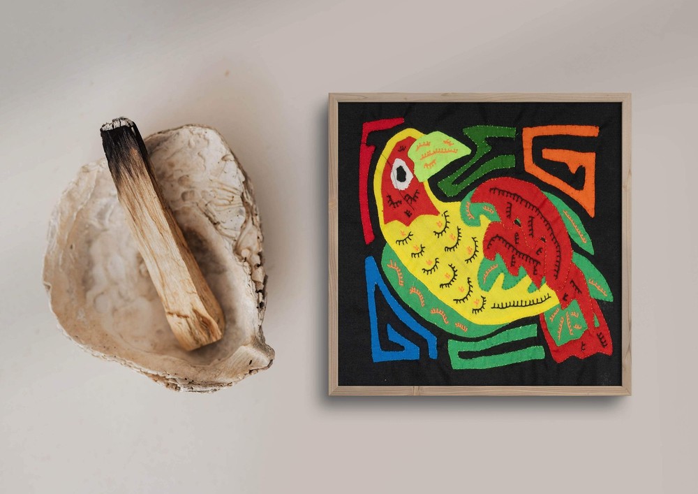 Multicolor Red And Chartruce Bird Molita