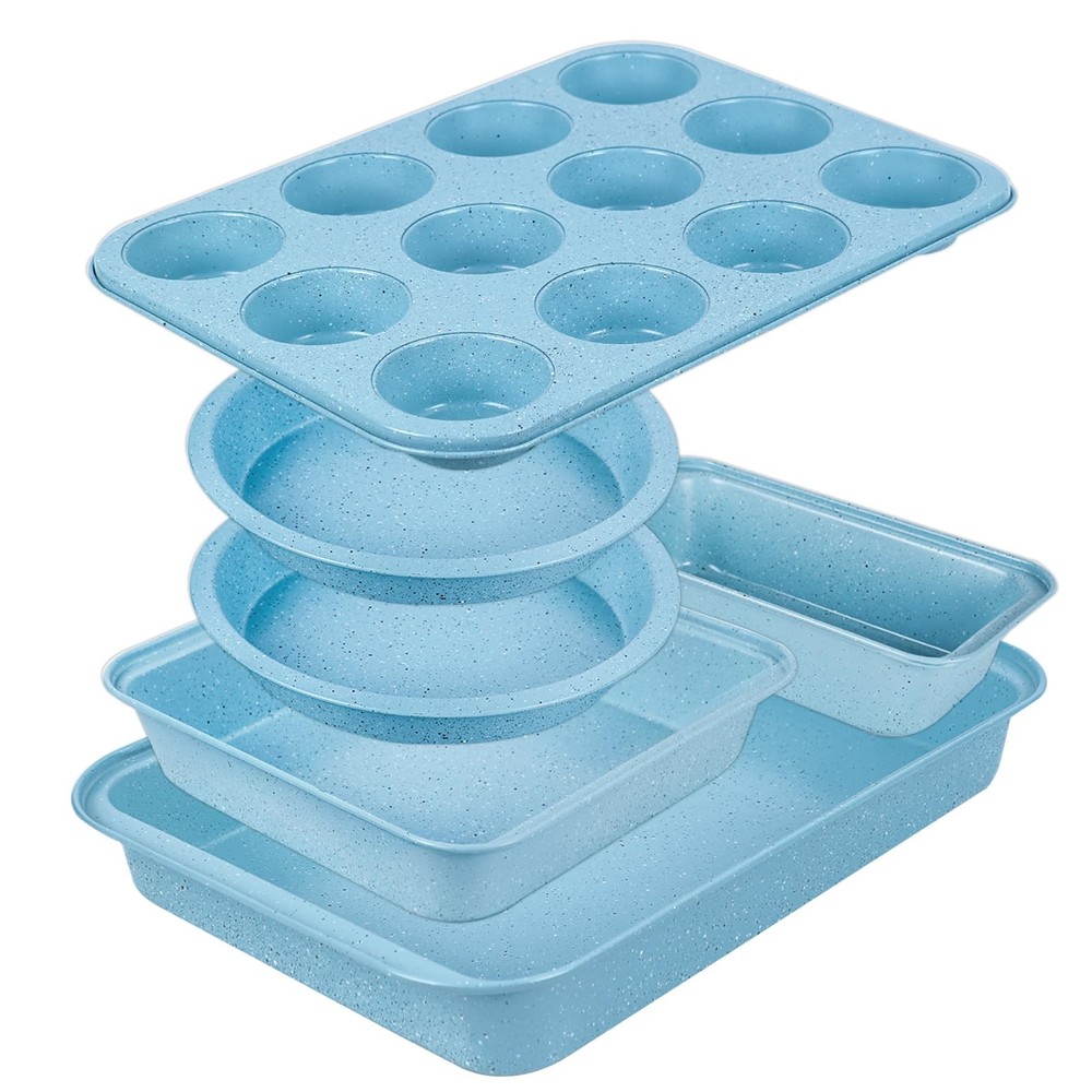 Baking Pans Set Non Stick, Bakeware Sets Stackable, Oven Safe, Steel Baking S...