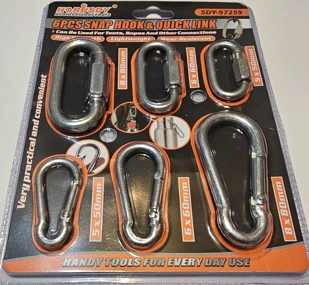 Horusdy Professional  Tools  6 P C S Snap Hook & Quick Link