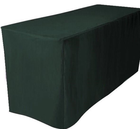 6' ft. Fitted Polyester Table Cover Trade show Booth Dj Tablecloth Hunter Green