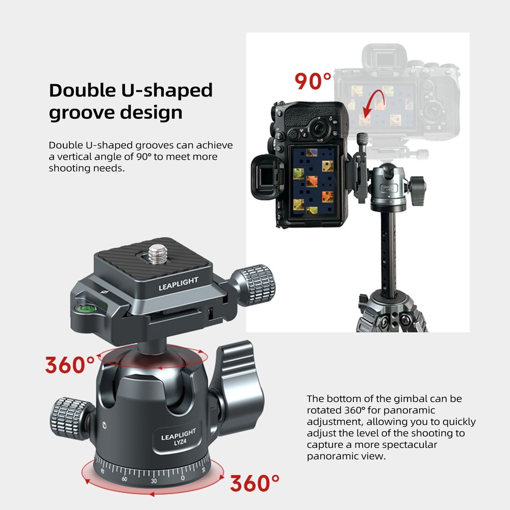 360 Rotating Panoramic Portable Tripod Ball Head Mount Quick Release Heavy Duty