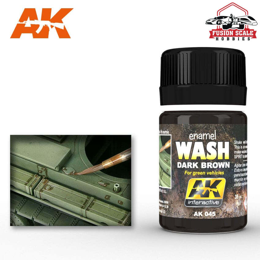 AK Interactive Dark Brown Wash Enamel Paint 35ml Bottle