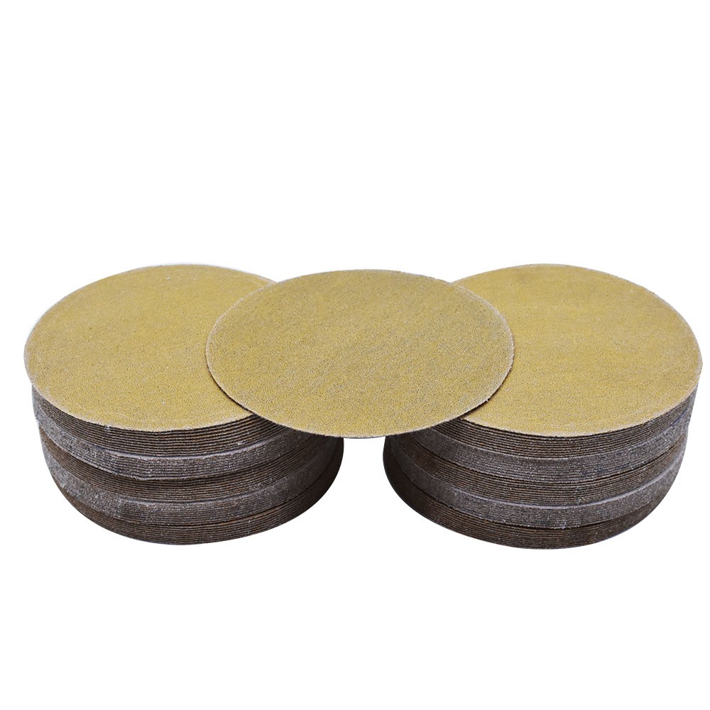 100 Pack NO-Hole 5" 180 Grit Disc Hook Loop Pads Sanding Discs Flocking