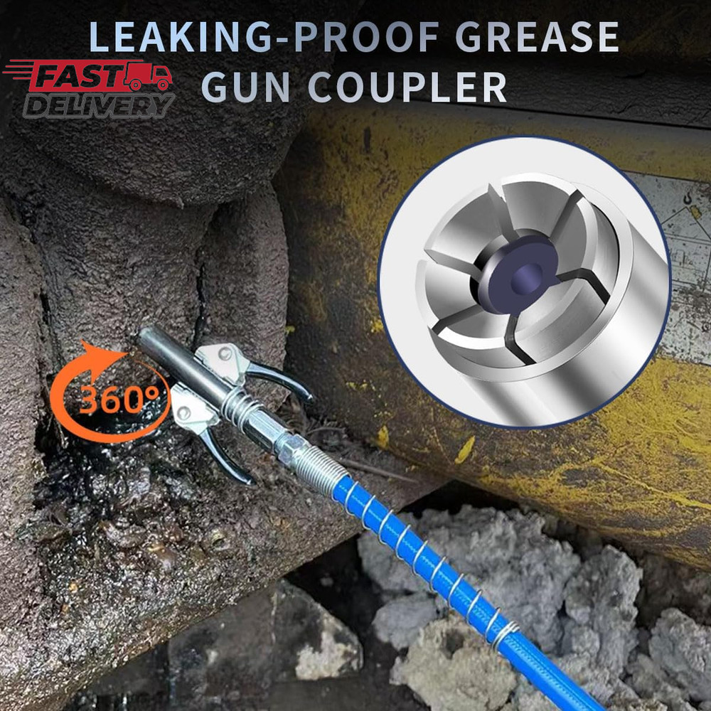 Grease Gun Coupler, Quick Locking Grease Gun Tip, 6 Thickened Jaws Locking, High