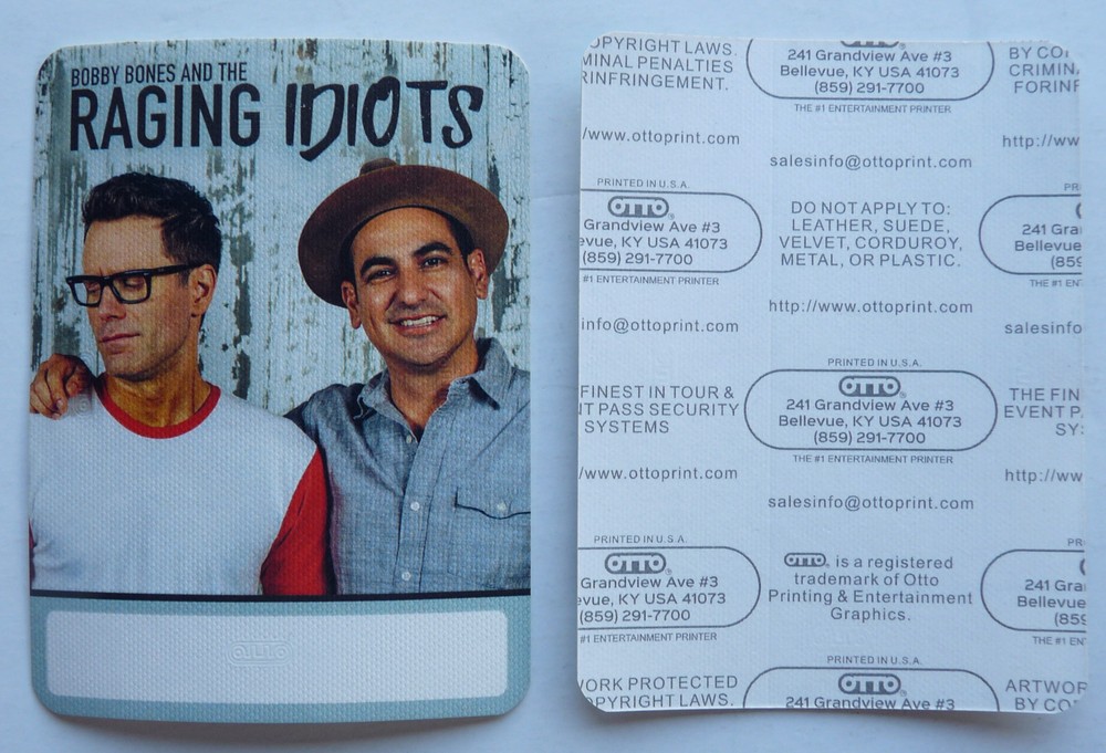 Bobby Bones & The Raging Idiots Comedy Tour Backstage Pass