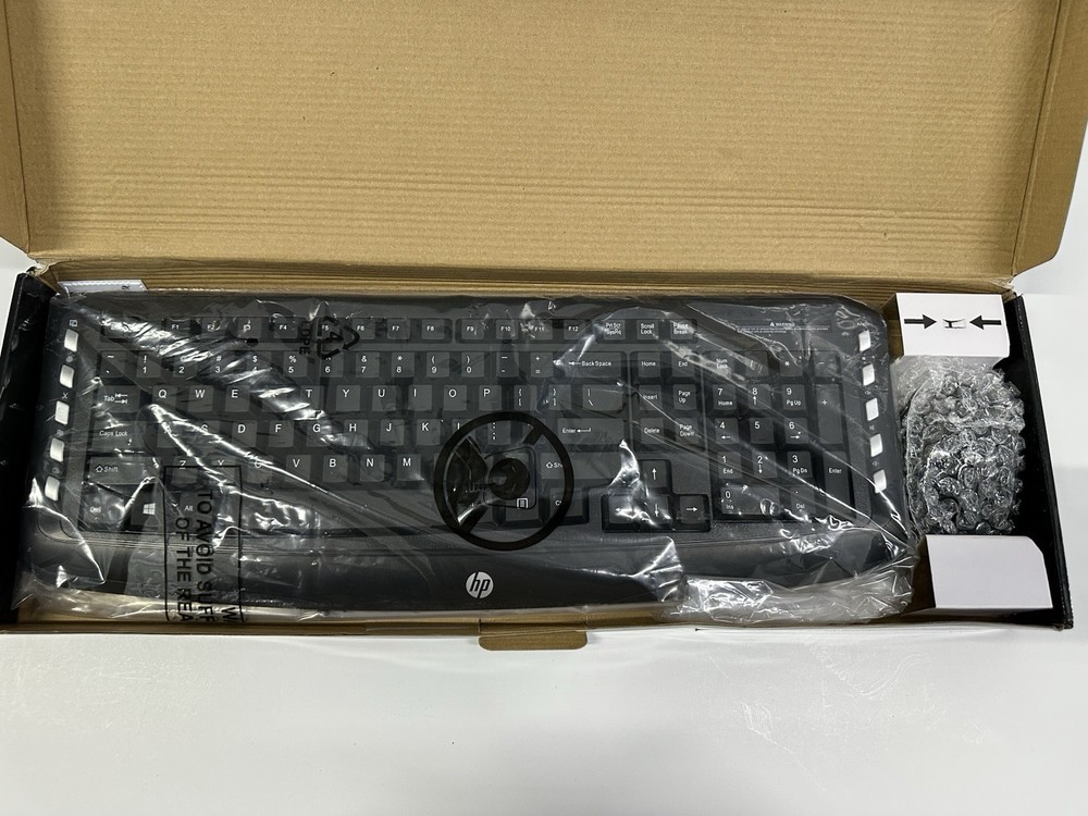 HP Wireless Keyboard Mouse Combo Full Size Black Open Box Damaged Box