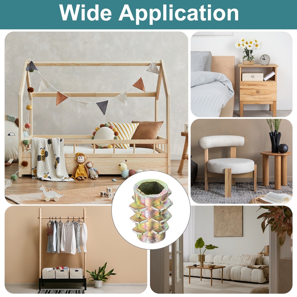 80Pcs Hex Threaded Inserts, M4-0.7x10 Zinc Alloy Hex-Flush Thread Insert