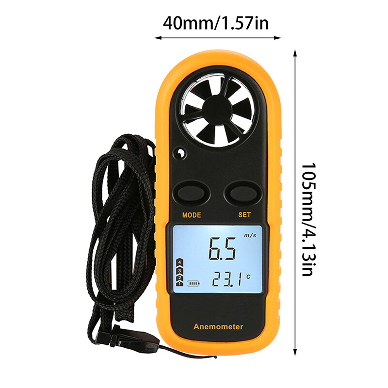 Digital Vane Anemometer Wind Gauge Anemometer 0-30m/s With Thermometer