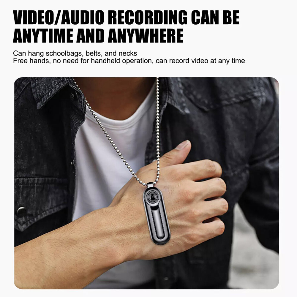 Mini Wearable Necklace Camera Full HD Video Audio Voice Recording Small Recorder