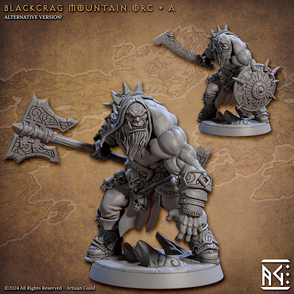 Mountain Orc A - Fighter / Barbarian - Artisan Guild - Dungeons and Dragon