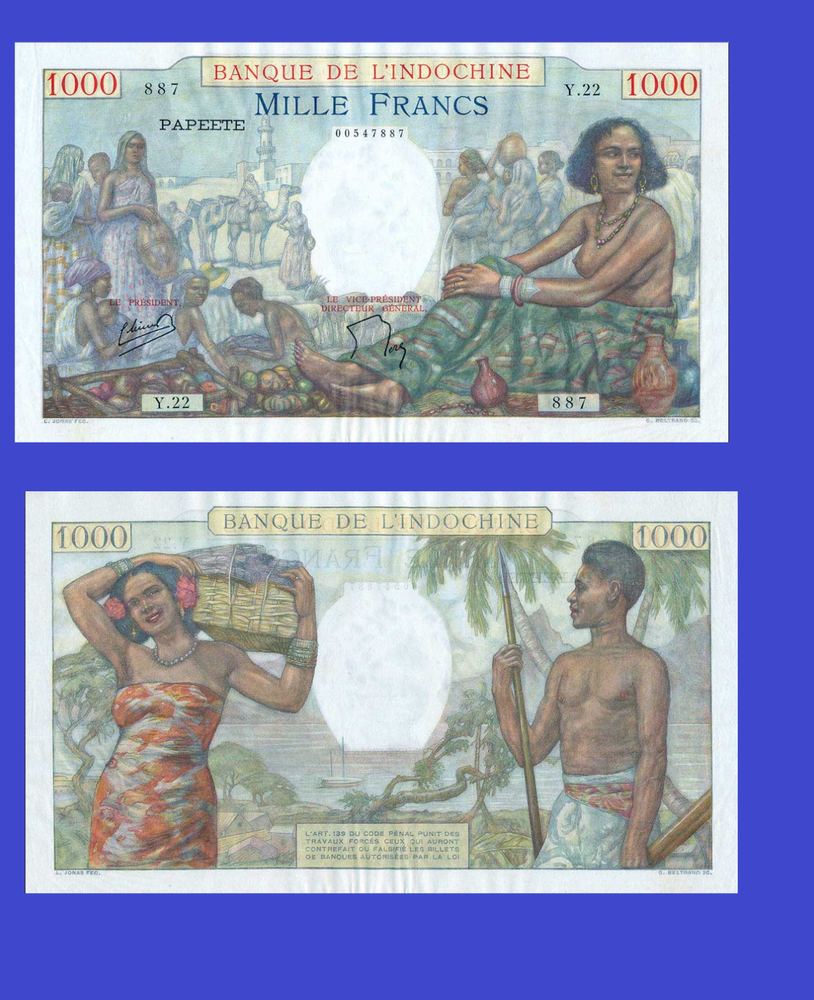 Tahiti 1000 francs 1940 - Copy