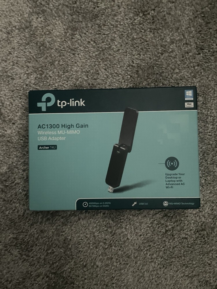 TP-Link AC1300 High Gain Wireless MU-MIIMO USB Adapter (Archer T4U)