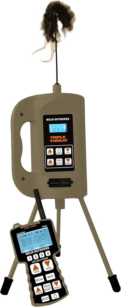 NEW MOJO Outdoors Triple Threat 2 E-Caller Predator Call Decoy, 3-Part Complete