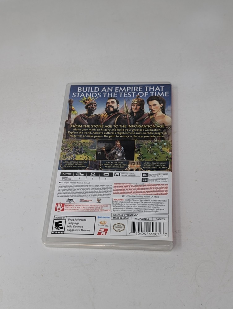 Sid Meier's Civilization VI - Nintendo Switch Case & Insert ONLY