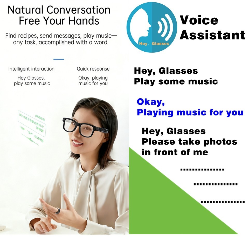 AI Camera Smart Glasses Multifunction Camera Bluetooth Call Voice