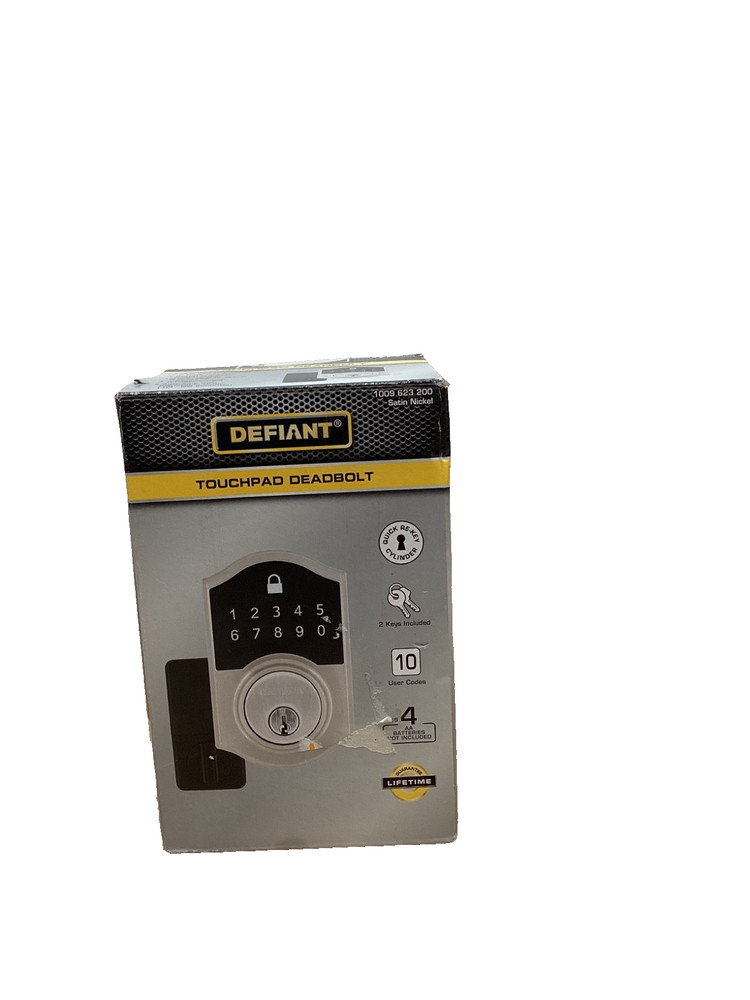 DEFIANT Electronic TouchPad Deadbolt Satin Nickel 10 user codes