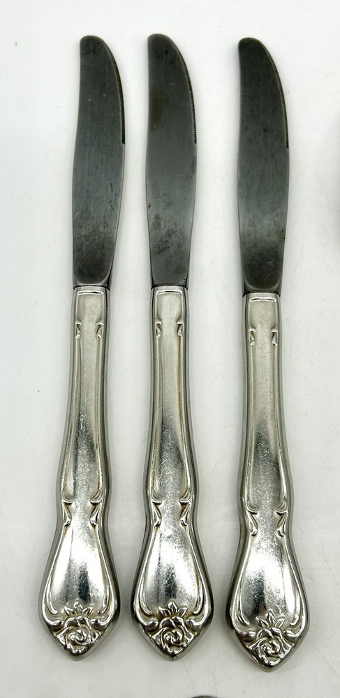 13 Pc Lot 1881 Rogers Stainless Oneida Flatware Arbor Rose Flatware Spoon Fork