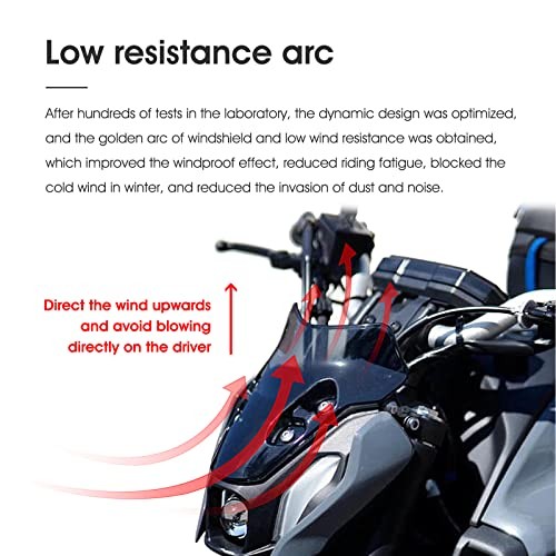 MT-07 2025 Motorcycle Front Windshield Windscreen Airflow Wind Deflector black