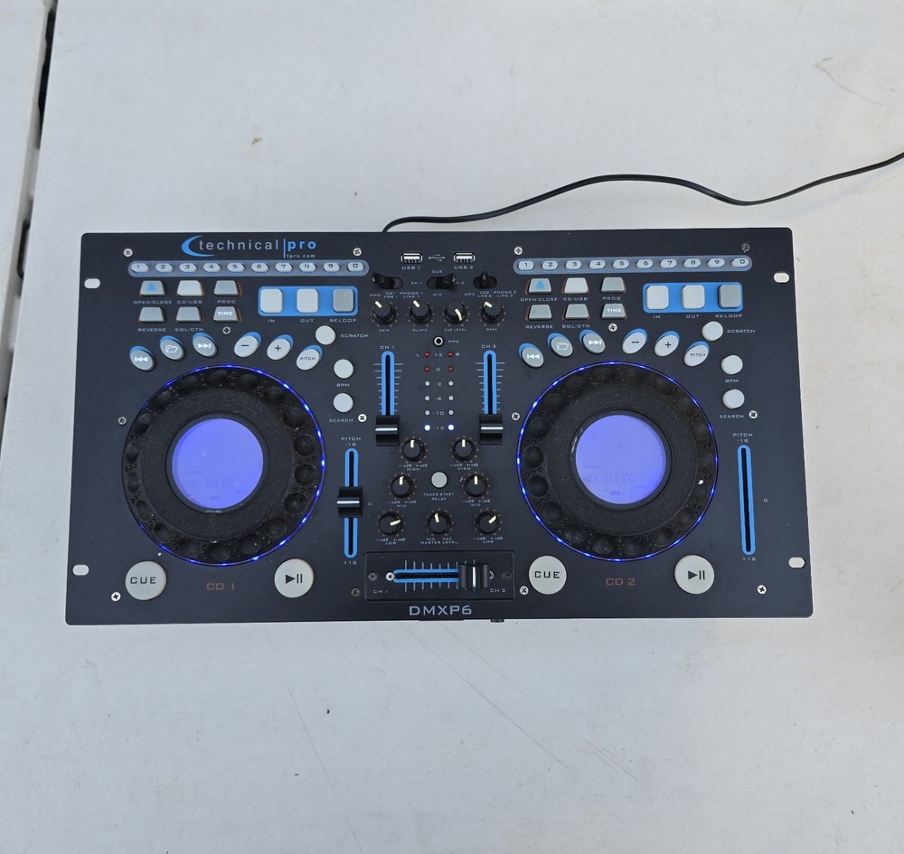 Technical Pro DMXP6 Double CD Mixer with USB, Scratch and BPM