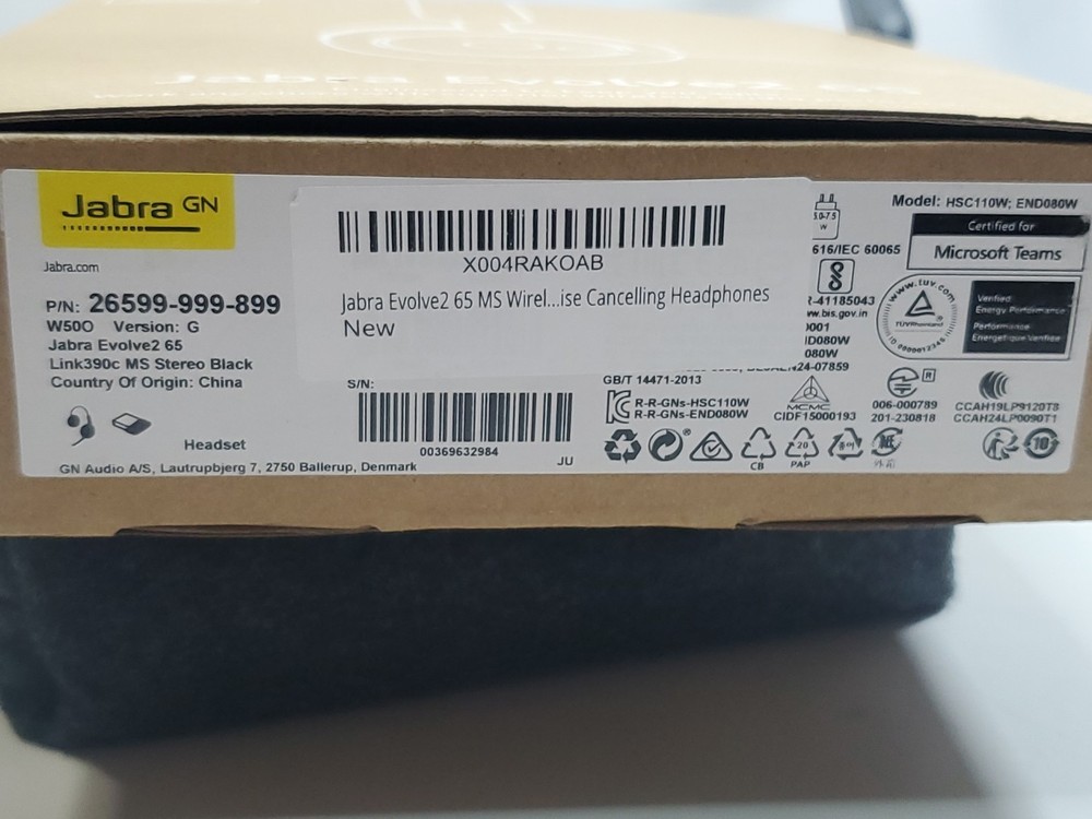 Jabra Evolve2 65 Wireless Stereo Headset NO DONGLE (GG)