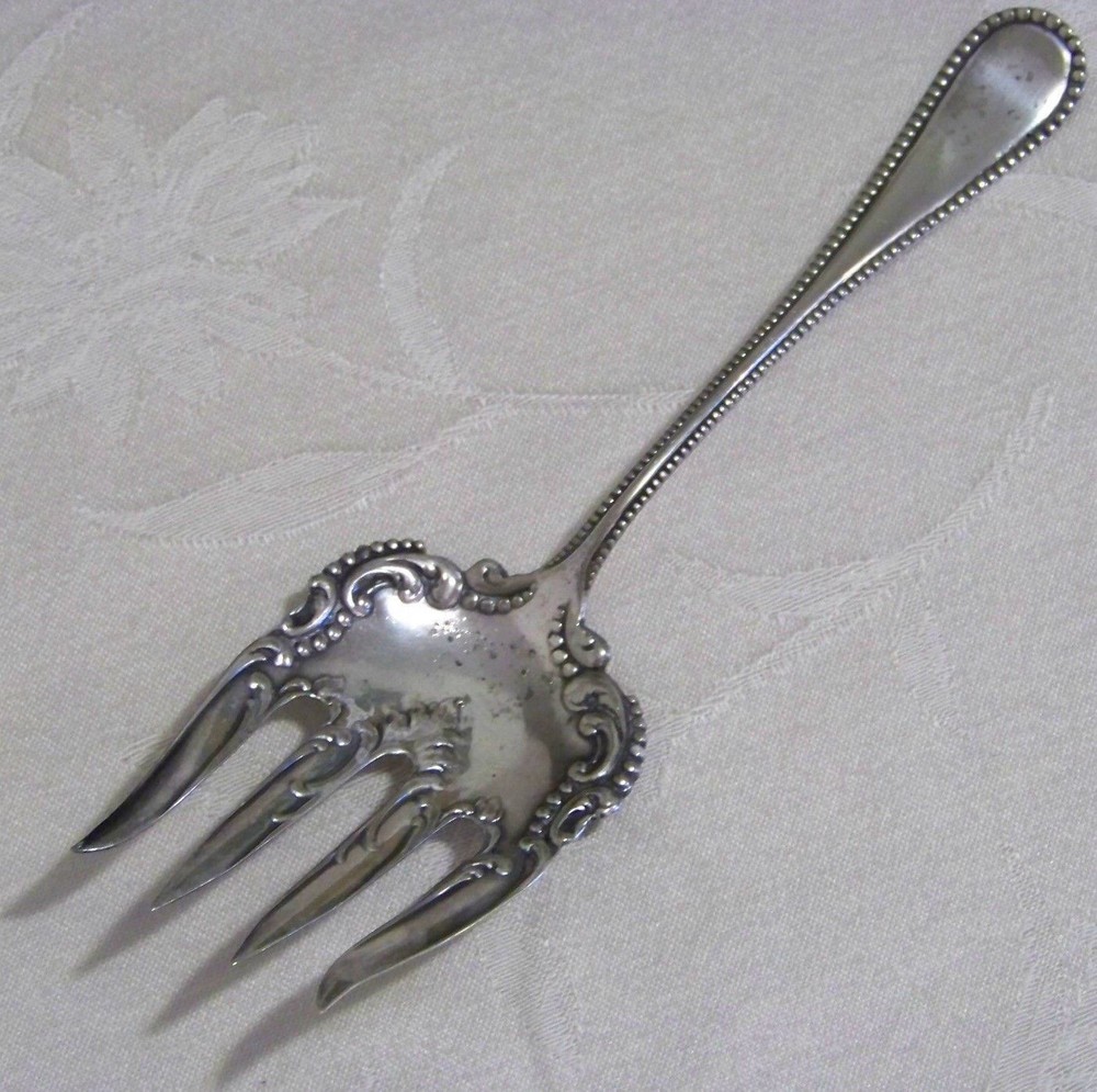 Vintage William A Rogers Ornate Silver Plated Serving Fork