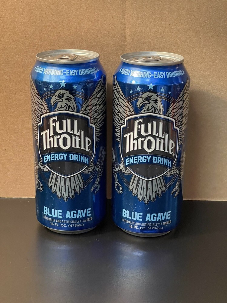 Two (2) Full Throttle Blue Agave Full 16oz Cans Old Design