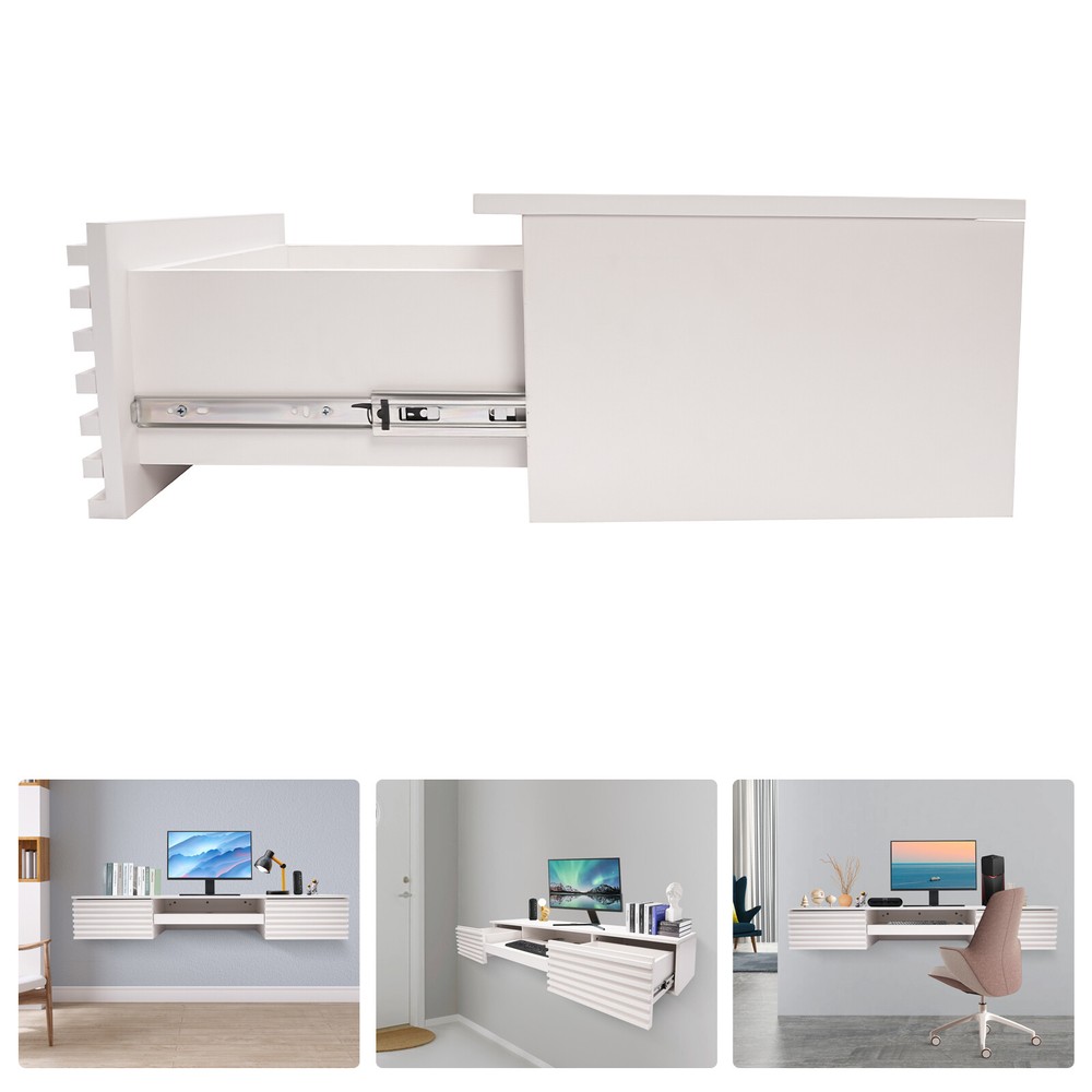 Wall Mounted Desk, Wall Mounted Desk with Pull Out Drawer, Wall Organizer