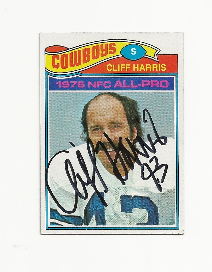 CLIFF   HARRIS    COWBOYS     AUTOGRAPHED    CARD