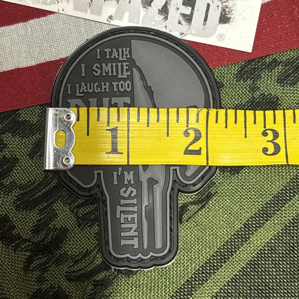 PvC 3D Punisher: Be Careful… Grey Morale Tactical Hook & Loop Patch High Quality