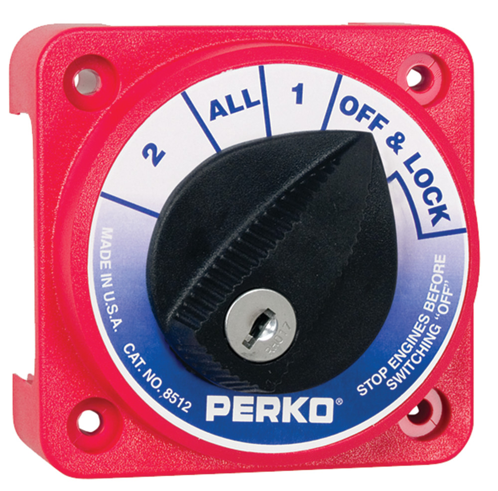 Perko 8512DP Compact Medium Duty Battery Selector Switch w/Key Lock