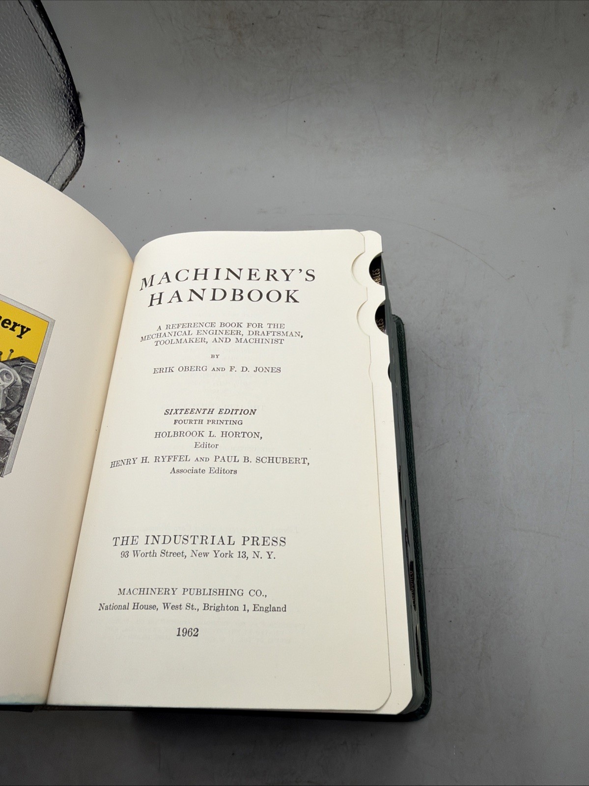 Vintage Machinery’s Handbook 16th Edition from 1962 The Industrial Press NY