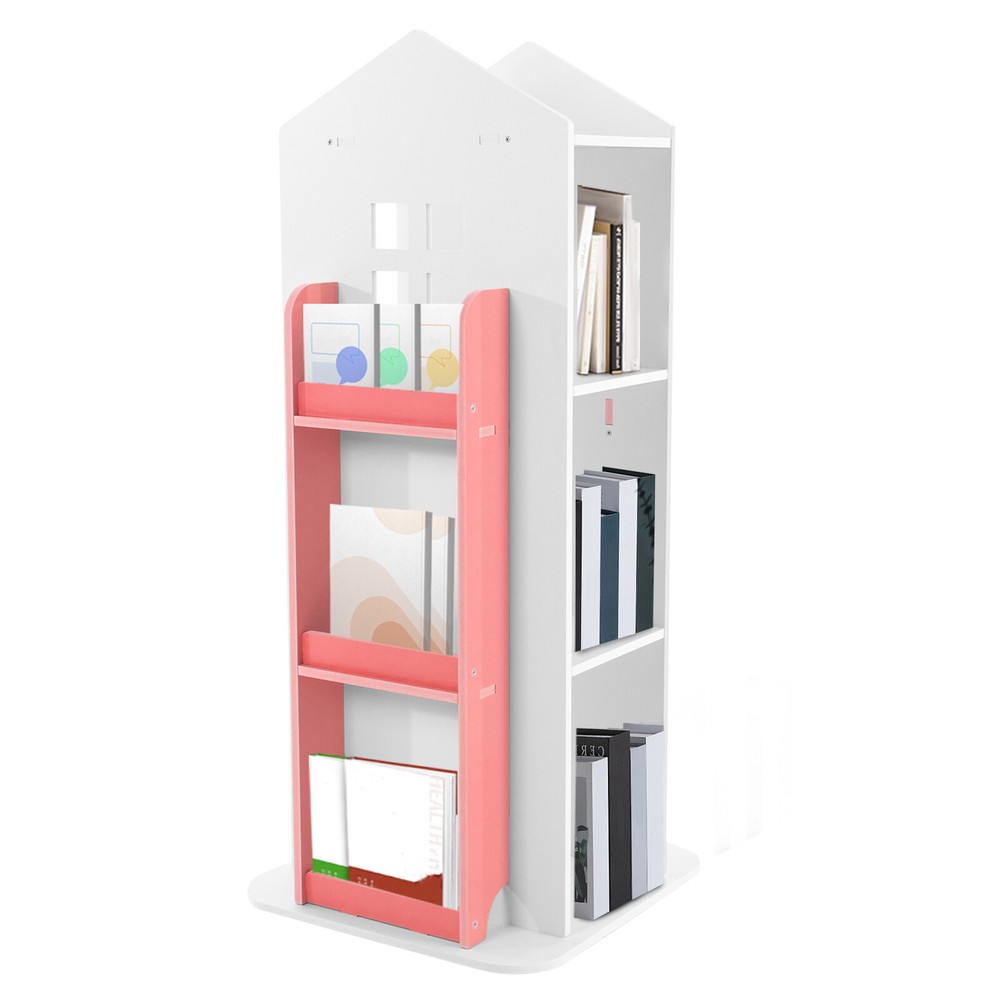 4-Tier Rotating Bookshelf with 360° Access - Sturdy Storage Solution