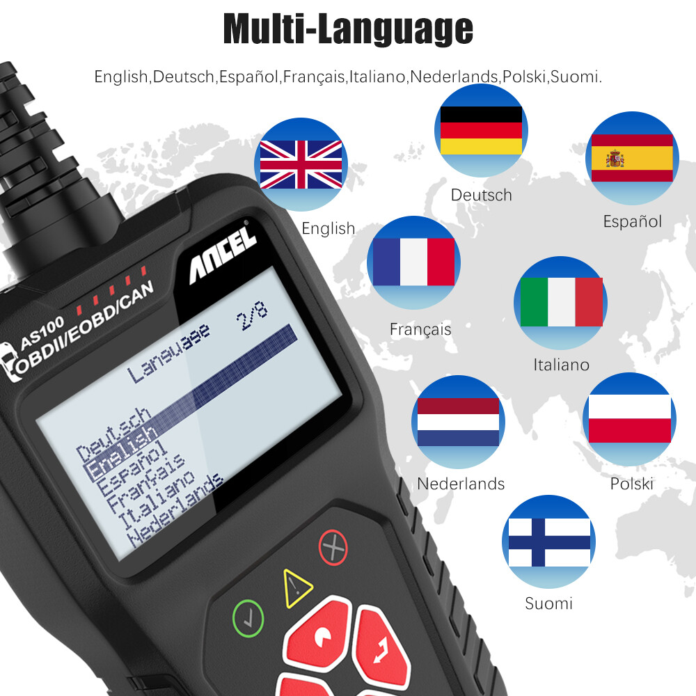 ANCEL AS100 Car OBD2 Scanner Code Reader Check Engine Fault Diagnostic Tool