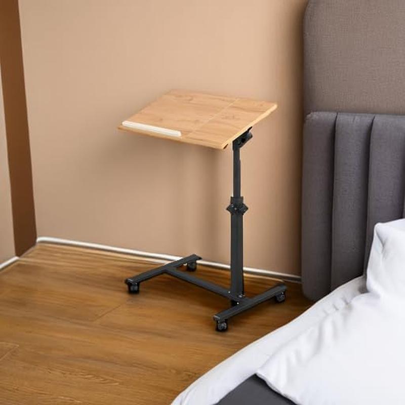 Adjustable Rolling Laptop Desk Overbed Table Mobile Tray C Table W/ Wheels New