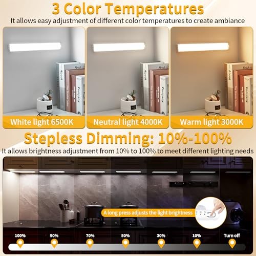 Wireless Under Cabinet Lighting 3 Pack, Magnetic Motion Sensor Light 16 Inch