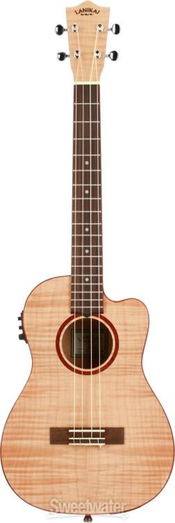 Lanikai FM-CEB Flame Maple Ukulele with Cutaway & Electronics - Baritone