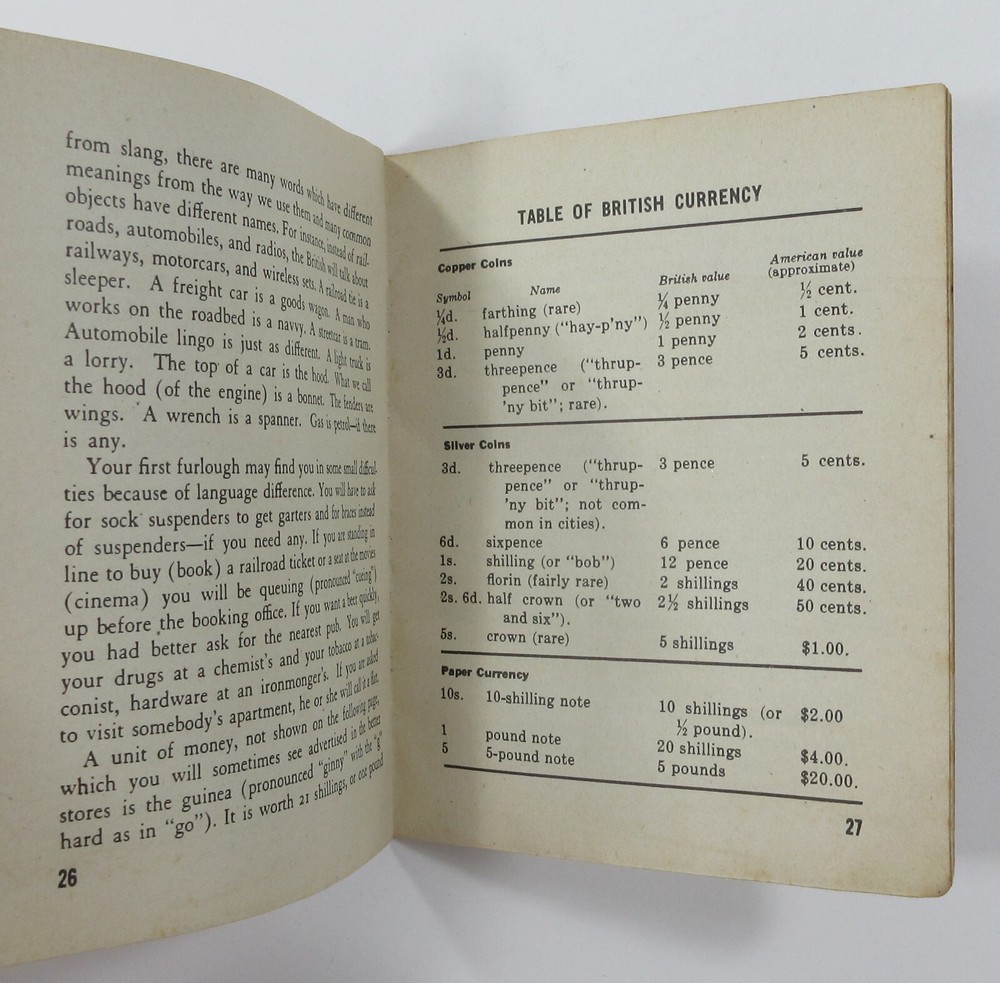 WWII US Army Great Britain Guide Armed Forces Troop Ship Cards War Dept 1943