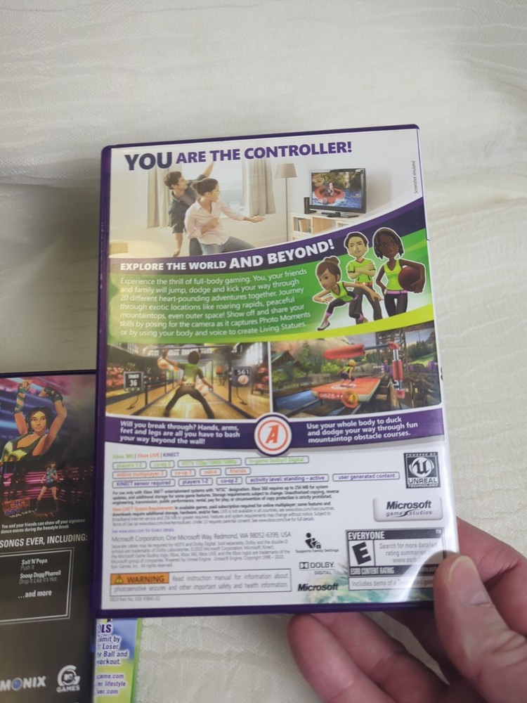 Microsoft Xbox 360 Kinect Motion Sensor Bar Black & 3 games bundle Dance Central