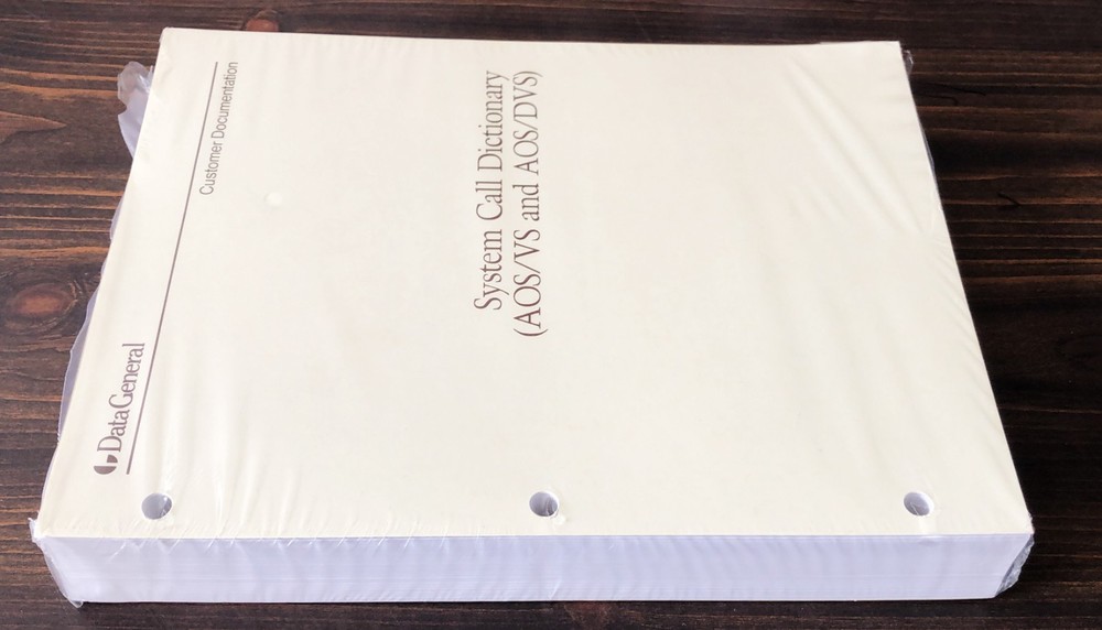 Data General DG - System Call Dictionary (AOS/VS) - Factory Sealed