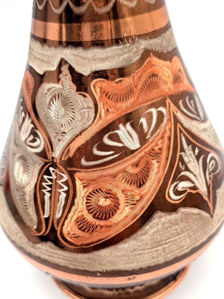 Turkish Etched Copper Vase