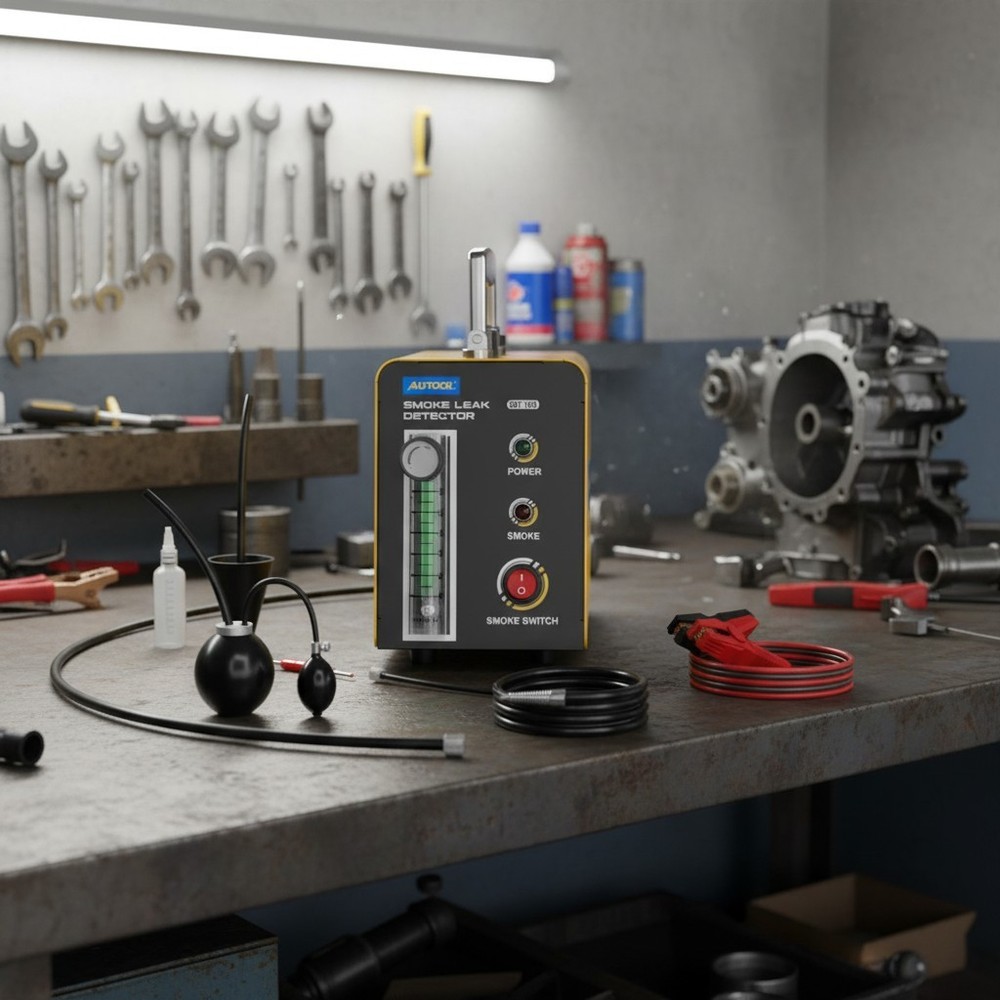 Efficient Automotive Leak Detector with External Flow Meter - 12V Compatibility