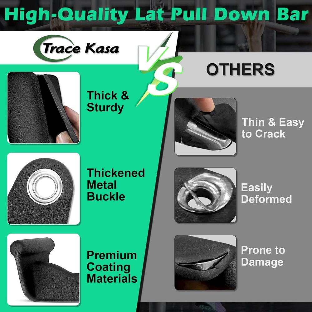 LAT Pulldown Attachments: LAT Pull Down Bar Cable Machine Attachment Home Gym...