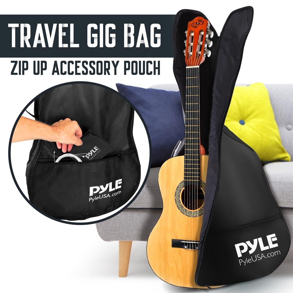Pyle 36'' 6-String Classical Guitar w/ Digital Tuner & Accessory Kit