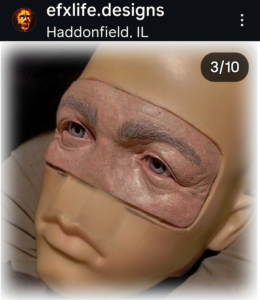 Halloween II, 1981 Michael Myers Warlock H2 MASK INSERT, Clean Version (Custom)